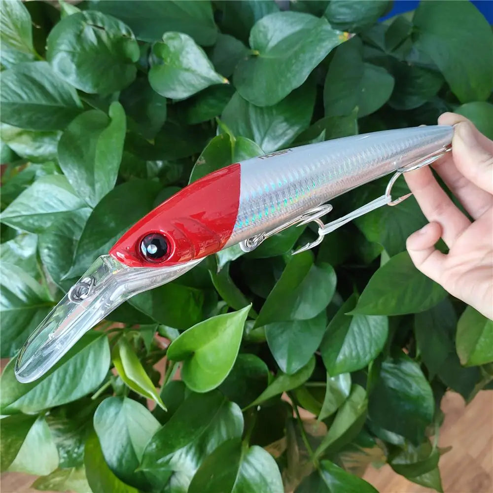 Noeby 1pc Minnow Lure 18cm 98g 14cm 50g Sinking 7-9m Trolling Fishing Lures Artificial Bait Wobbler of Minnow Hard Lure