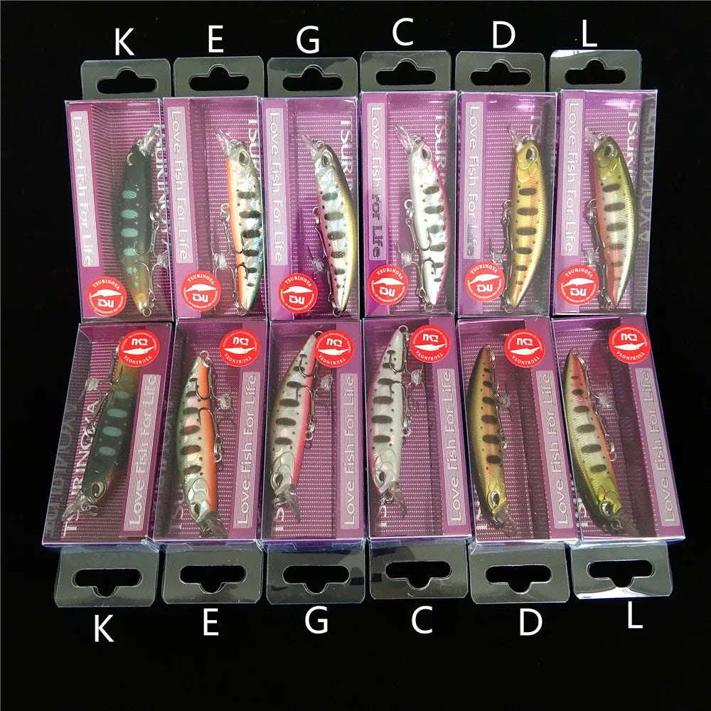 TSURINOYA 12pcs 60mm 6.1g Sinking Minnow DW67 New Fishing Lures Artificial Hard Lure Pencil Wobbler Crankbait Bass Pike Baits