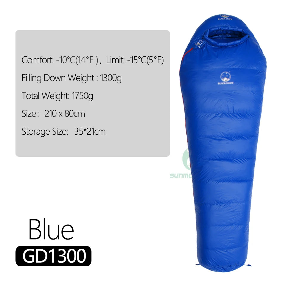 Winter Ultralight Thermal Adult Mummy 95% White Goose Down Sleeping Bag Sack W/ Compression Pack For Backpacking Camping Hiking
