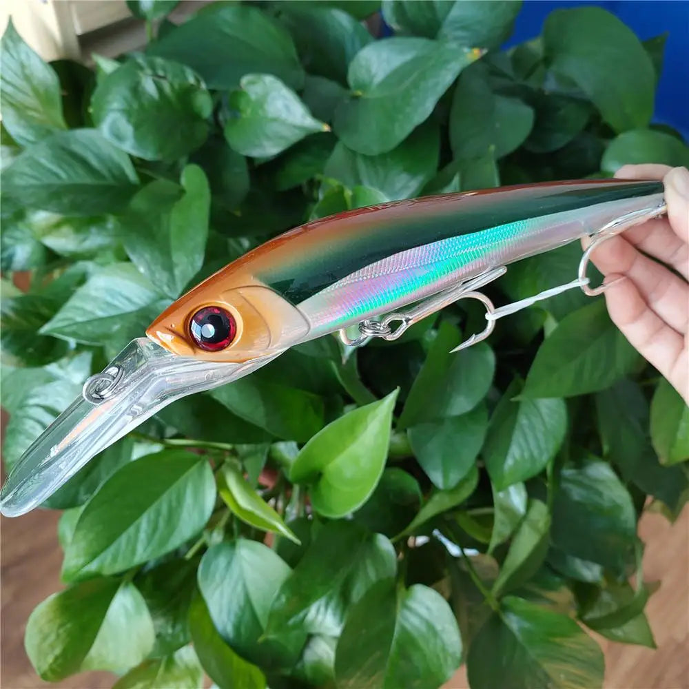 Noeby 1pc Minnow Lure 18cm 98g 14cm 50g Sinking 7-9m Trolling Fishing Lures Artificial Bait Wobbler of Minnow Hard Lure