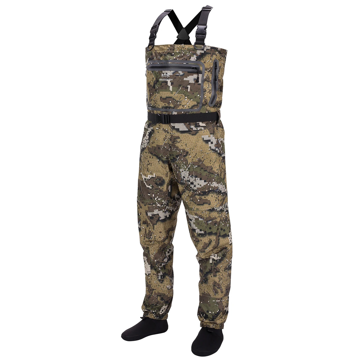 Bassdash Fishing Hunting Waders for Men Veil Camo Chest Stocking Foot Breathable and Ultra Lightweight