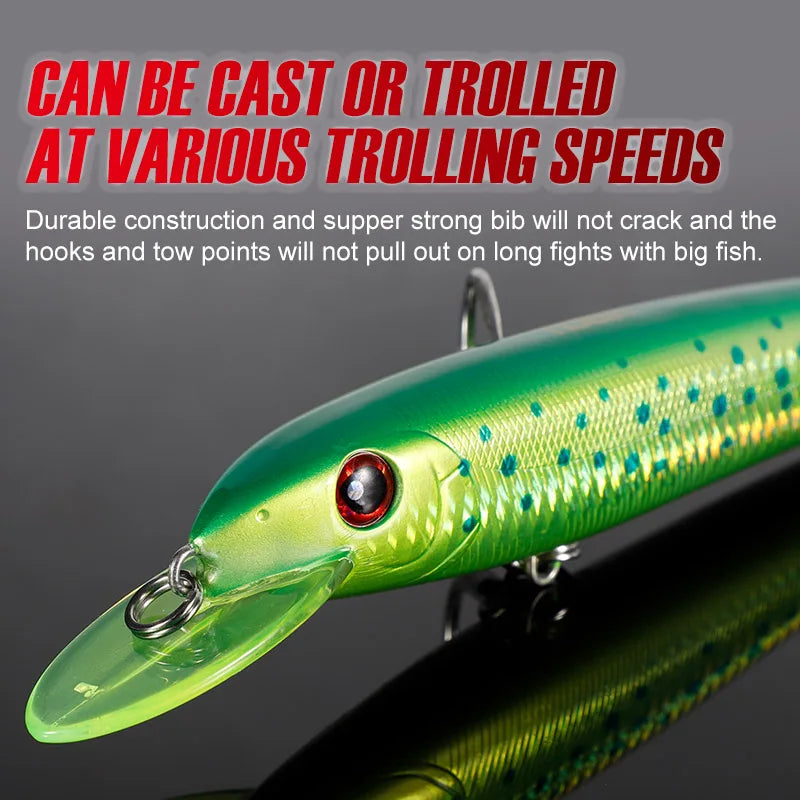 Noeby Trolling Lure 180mm 48g Floating Minnow Deep Diver Fishing Lures Big Cast Trolling Hard Baits for Tuna Fishing Tackle