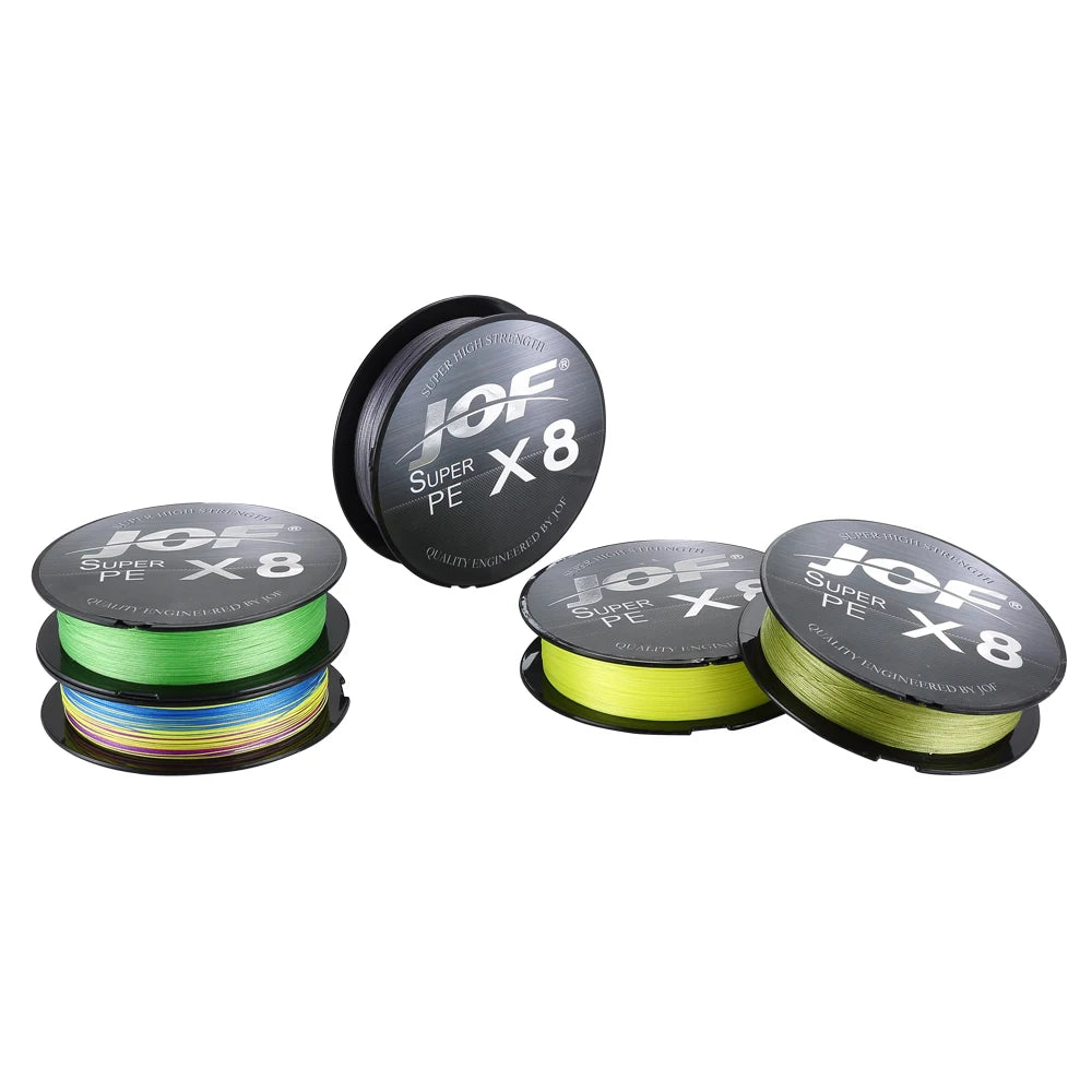 JOF X8 150M 300M 500M Braided Fishing Line 8 Strands MultiColor Multifilament Saltwater PE Line15 20 30 40 60 80 100LB