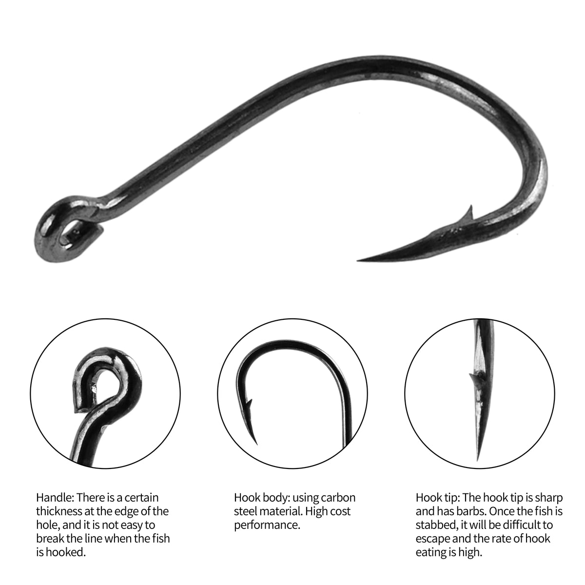 100-300PCS Fishing Hooks Set Box 10 Series High Carbon Steel Single Circle Fishing Hook Fly Fishing Jip Barbed Carp Hooks Tools