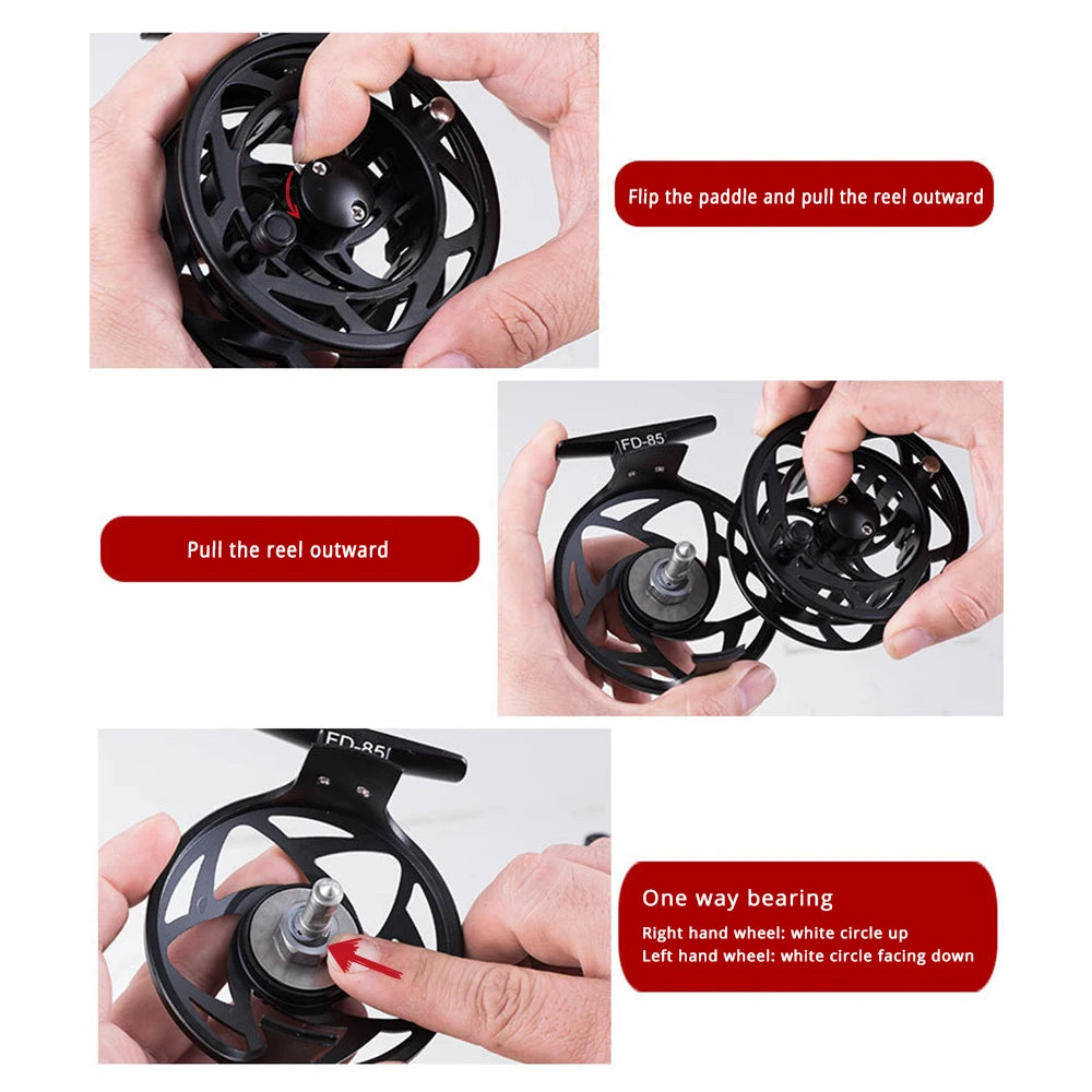 HERCULES 3/4 5/6 WT Fly Fishing Reel  Aluminum Allo Professional Fly Fishing Wheel with Push Button Release Silver Carp Fishing