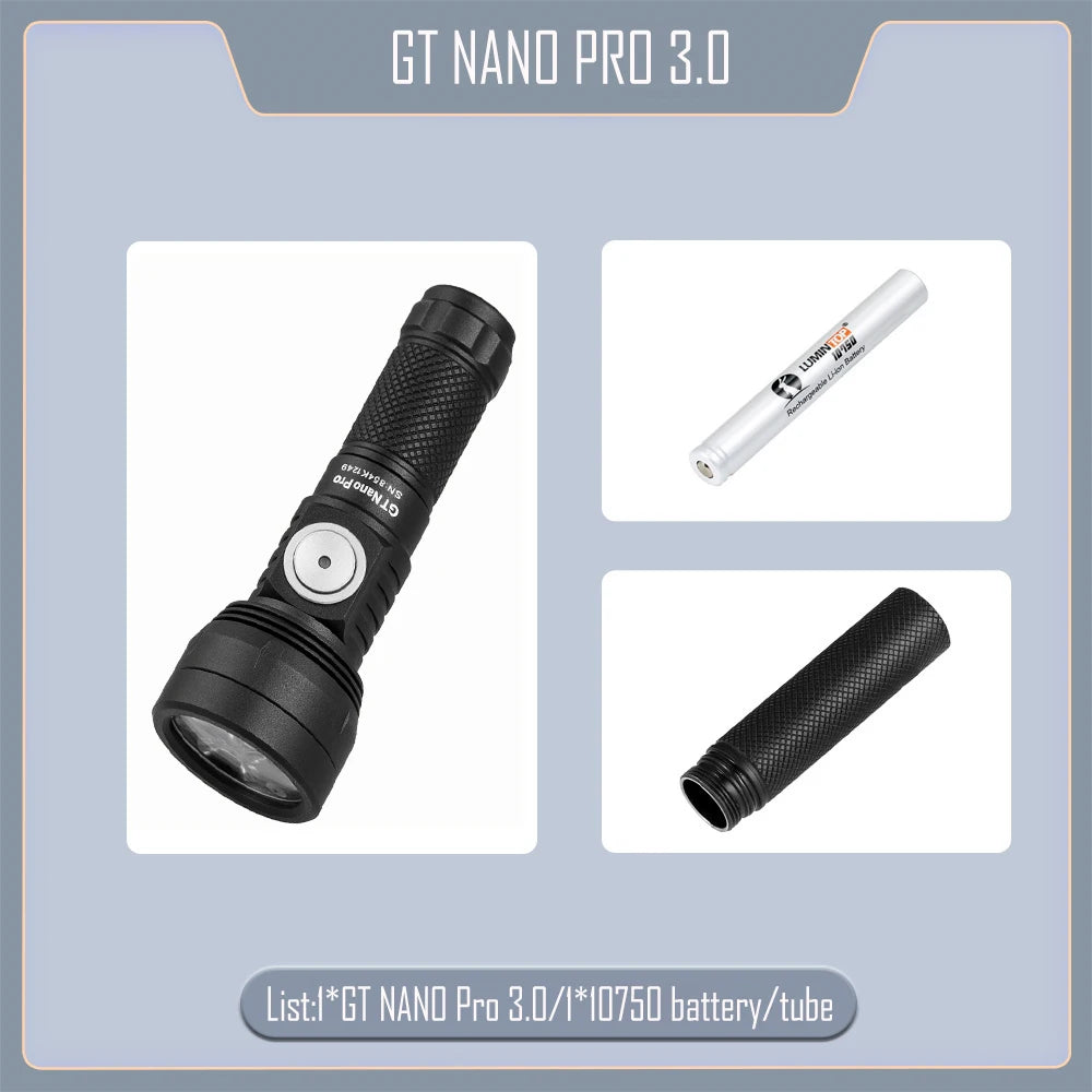 Outdoor Fishing Lighting Camping Lantern EDC LED Flashlights 1600LM Type C Rechargeable Lamp Self Defense Torch GT NANO PRO 3.0