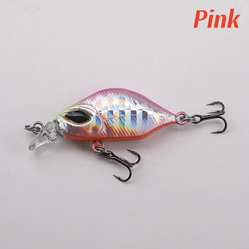 Mini Slow Sinking Fishing Lures 3D Simulation Fish Lure Crankbaits Hard Baits for Bass Trout Freshwater Saltwater Fishing Lures