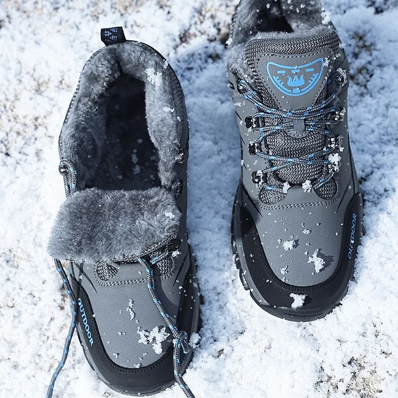 Hiking Boots Man Winter Sneakers Luxury Designer Men's Leather Boots Models Winter Shoes Anti Slip Sneakers Platform Ankle Boots