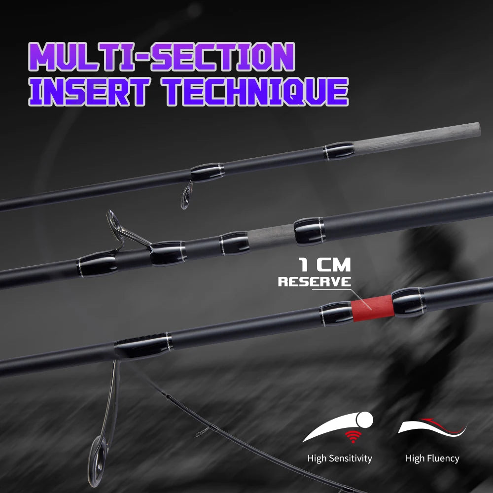 CYLIUS 5 Section Apophis Travel Bass Fishing Longcast Heavy Power Portable Multi Section All Purpose Fishing Rod  For Trip