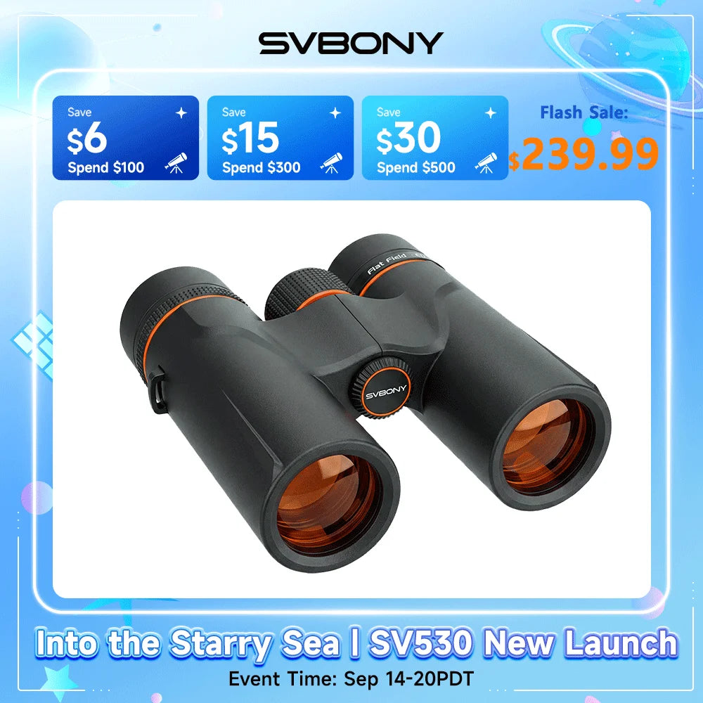 Svbony SA207 ED APO Binoculars 8x32 Wide-angle Flat Field BaK4 Prism FBMC Full-Band IPX7 Waterproof Fogproof for Bird Watching