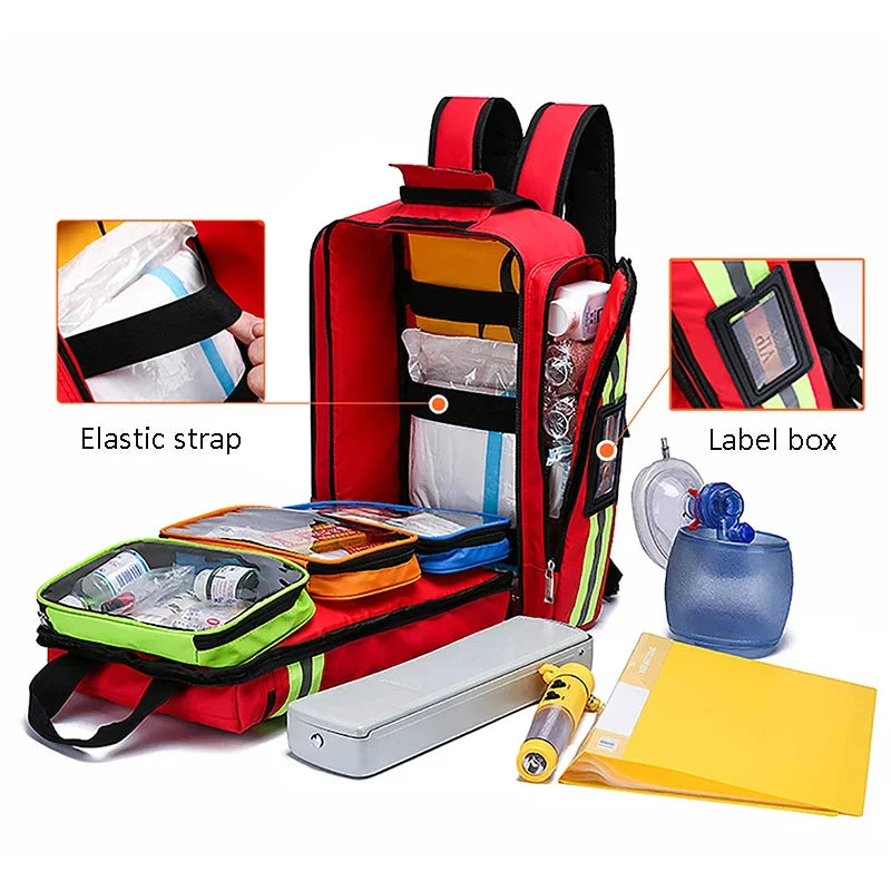 Emergency Rescue Backpacks Large Capacity Sorted Storage First Aid Kits Outdoor Camping Survival Kits Medical Kits