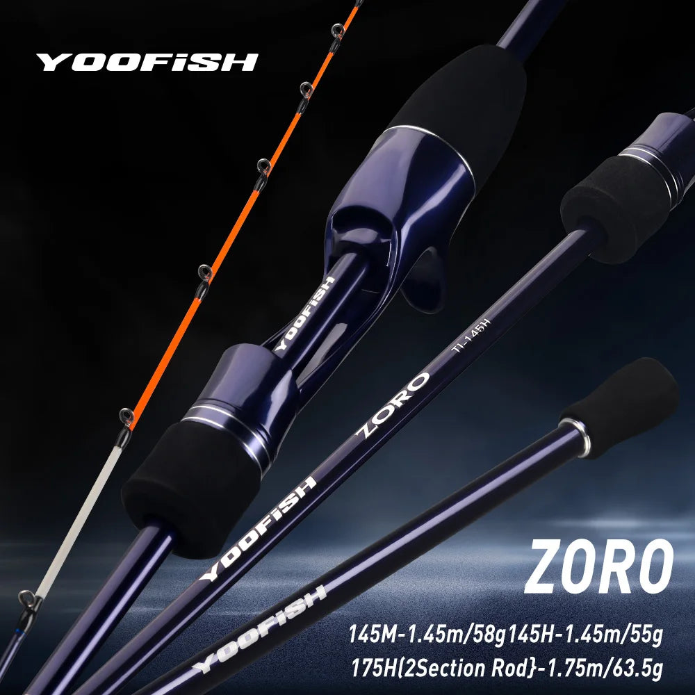 Yoofish ZORO1.45m 1.75m Light Carbon Fishing Rod 145M/H 65g/63g 175H 72g Tianium Tip Cuttlefish Casting Rod Squid Boat Fishing