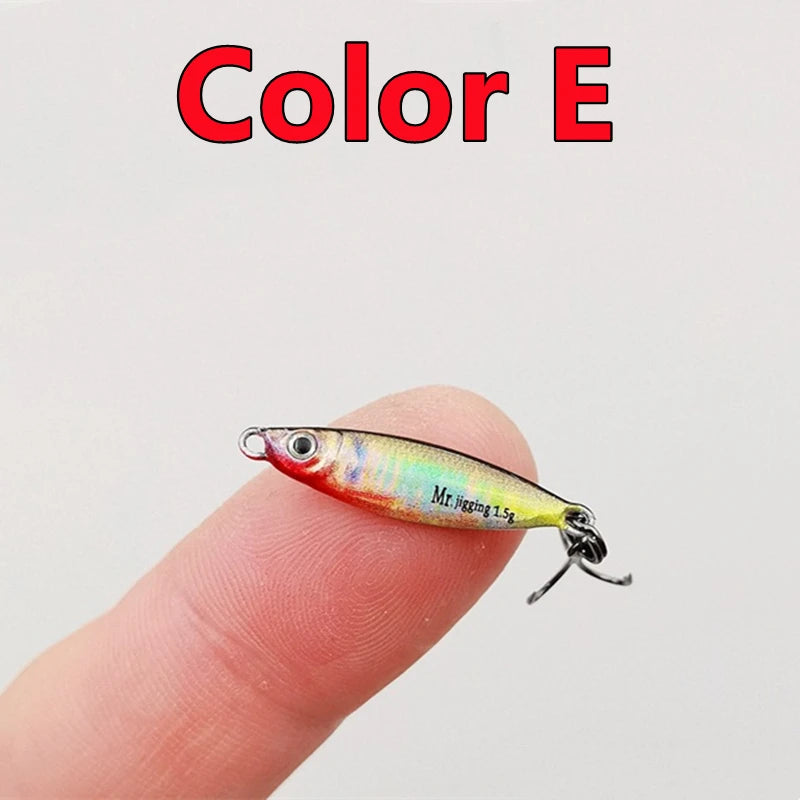 1.5/3/5g Mini Iron Plate Bait 3D Micro Sized VIB Lure Metal Cast Jig Spoon Pesca Fish Micro Sequin Fishing Lures Artificial Bait