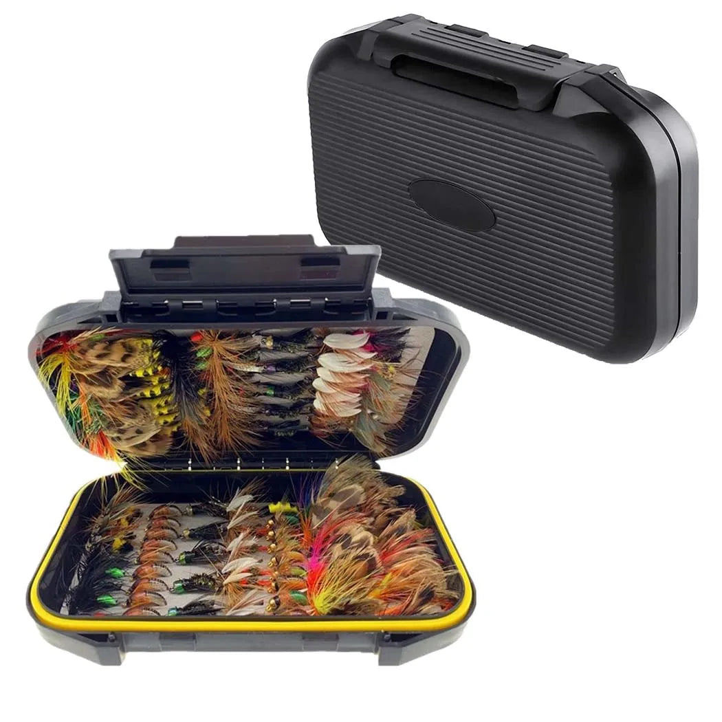 Fly Fishing Flies Kit Fly Assortment Trout Bass Fishing with Fly Box,24/30/40/54/84/102/114pcs with Dry/Wet Flies, Nymphs, Strea