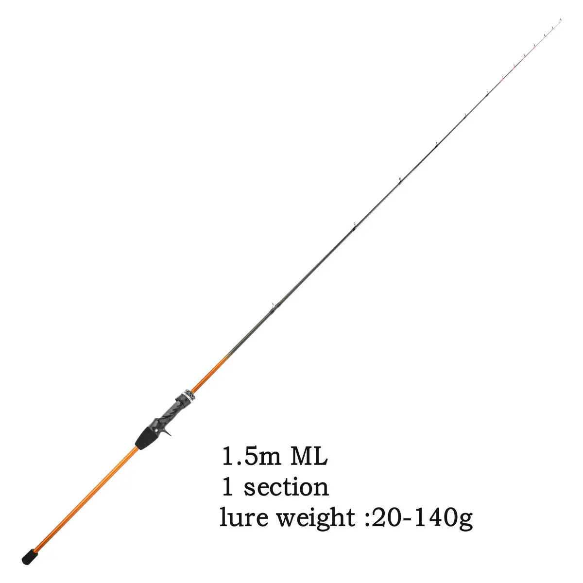 Johncoo cuttlefish fishing rod 1.5m one section with titanium tip 43g light casting Boat fishing rod Oscart air rod