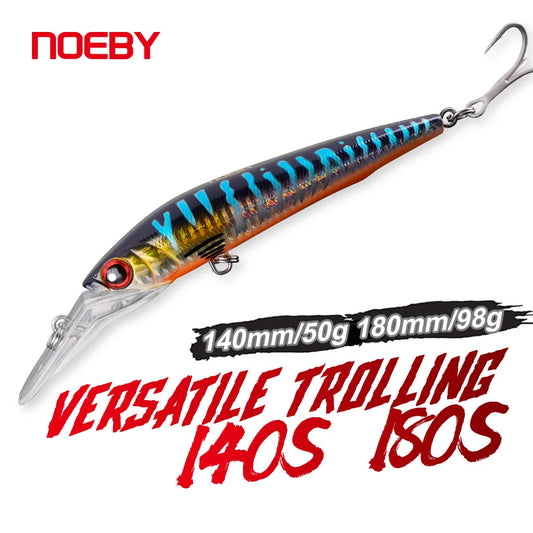 NOEBY Offshore Trolling Minnow 14cm 50g 18cm 98g Sinking Hard Bait Saltwater Boat Lure Big Game Tuna Fishing