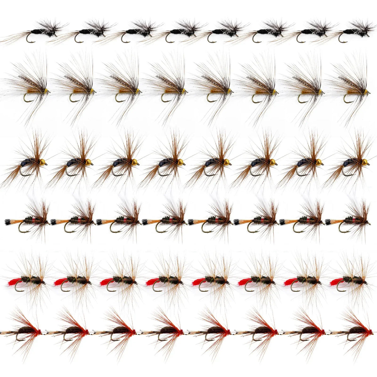 Goture 25-150Pcs/Set Insects Flies Fly Fishing Lures Bait High Carbon Steel Hook Fish Tackle with Hook Decoy Fishing Lure Set
