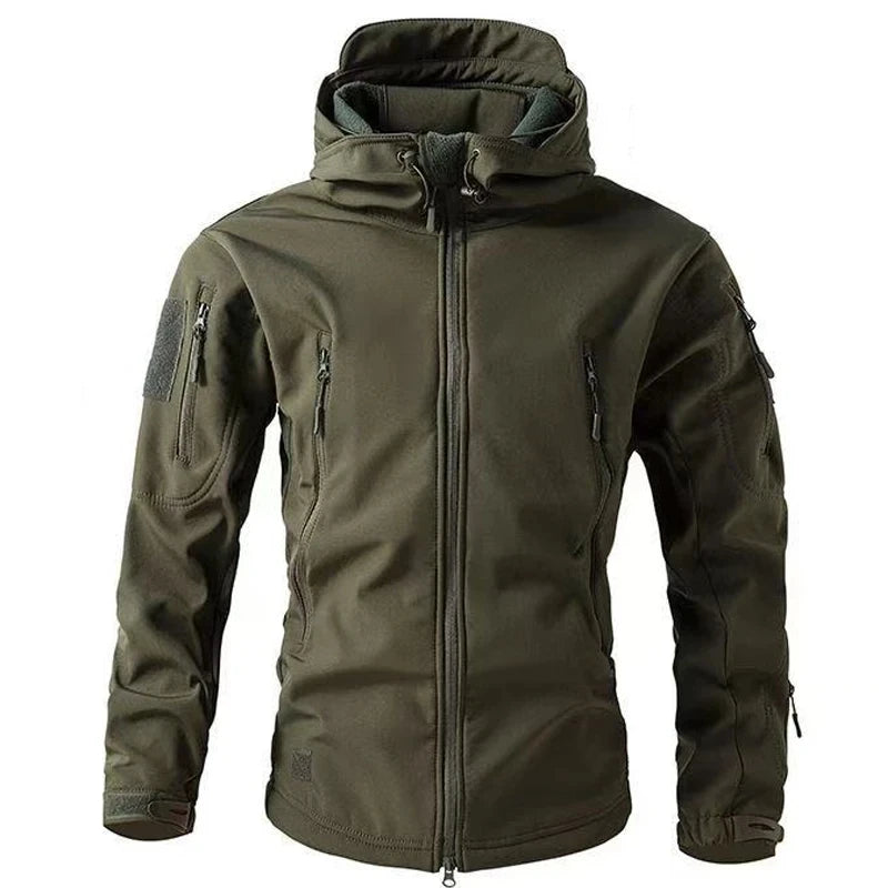 Soft Shell Combat Suit Military Uniform Army Jackets Hooded Top+Breathable Long Sleeve Cargo Pants Men Hunting Sets Multi-pocket