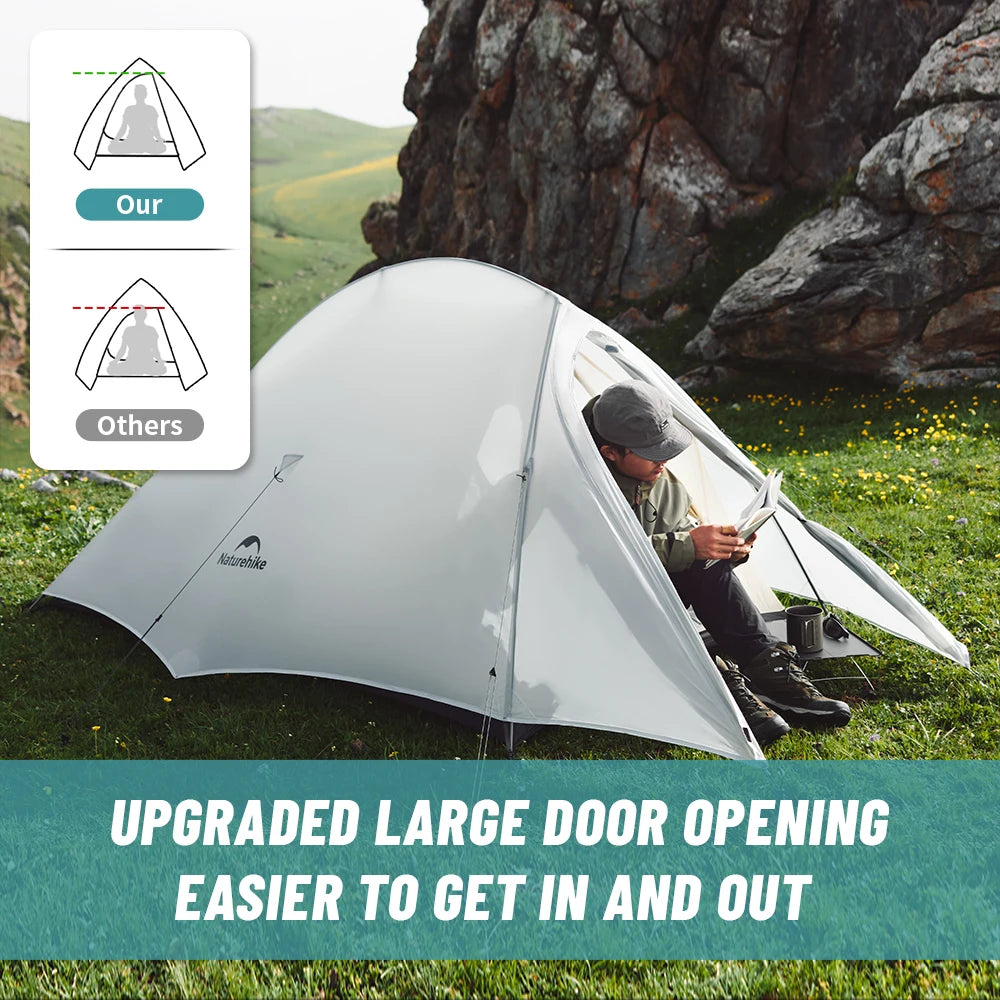 Naturehike Cloud Up UL Camping Tent Ultralight 15D Quick Bulid Beach Tents Outdoor Waterproof Two Person Large Hiking Tent
