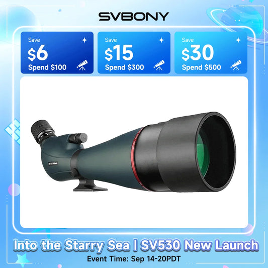 Svbony Telescope SV406/SV406P ED Spotting Scope 20-60x80/25-75X100/16-48X65 Dual Focus IPX7 Waterproof for BirdWatching Archery