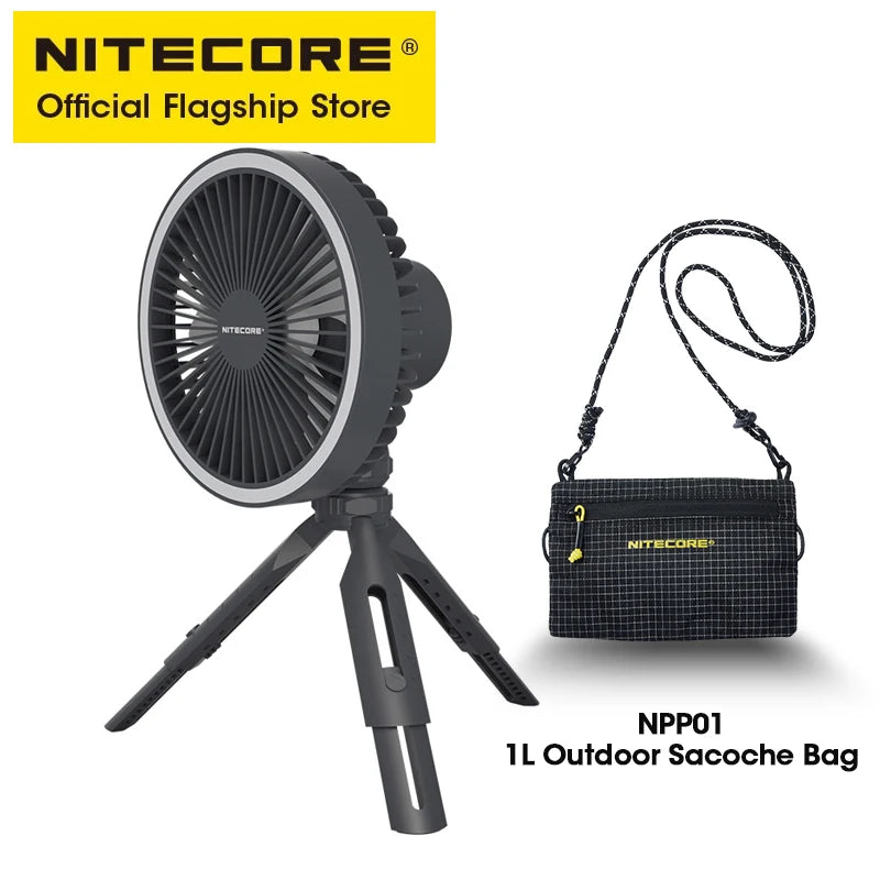 NITECORE NEF10 Outdoor Camping Light 3-in-1 Electrice Fan USB-C Rechargeable Ceiling Light 10000mAh Power Bank LED Ring Light
