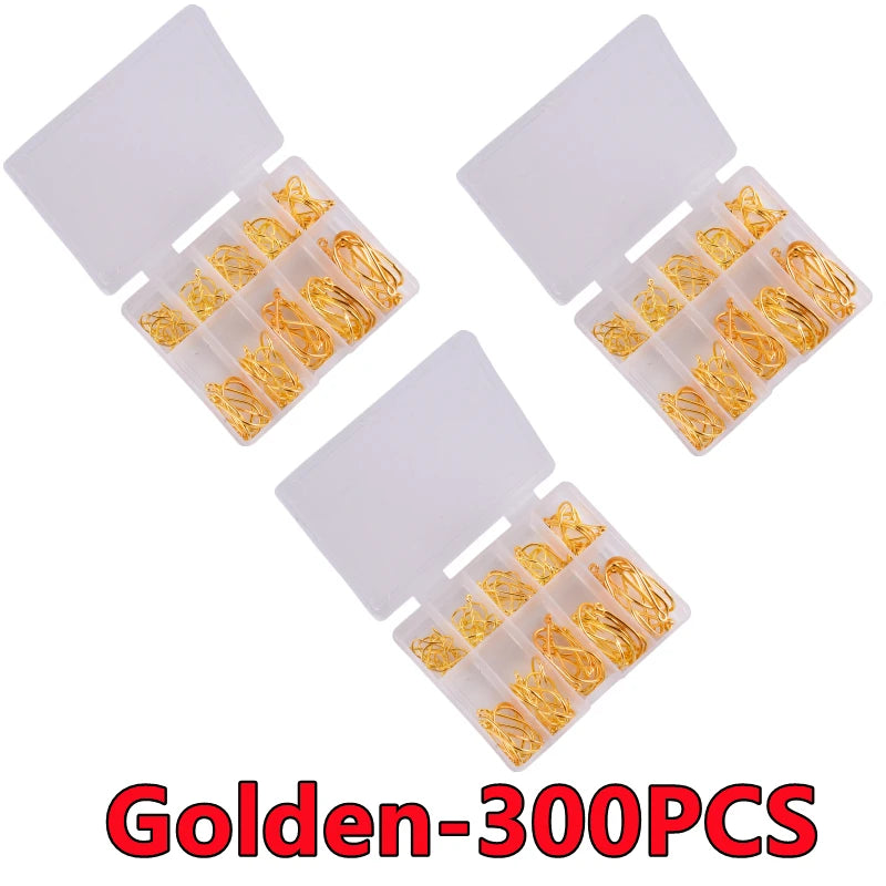 100-300PCS Fishing Hooks Set Box 10 Series High Carbon Steel Single Circle Fishing Hook Fly Fishing Jip Barbed Carp Hooks Tools