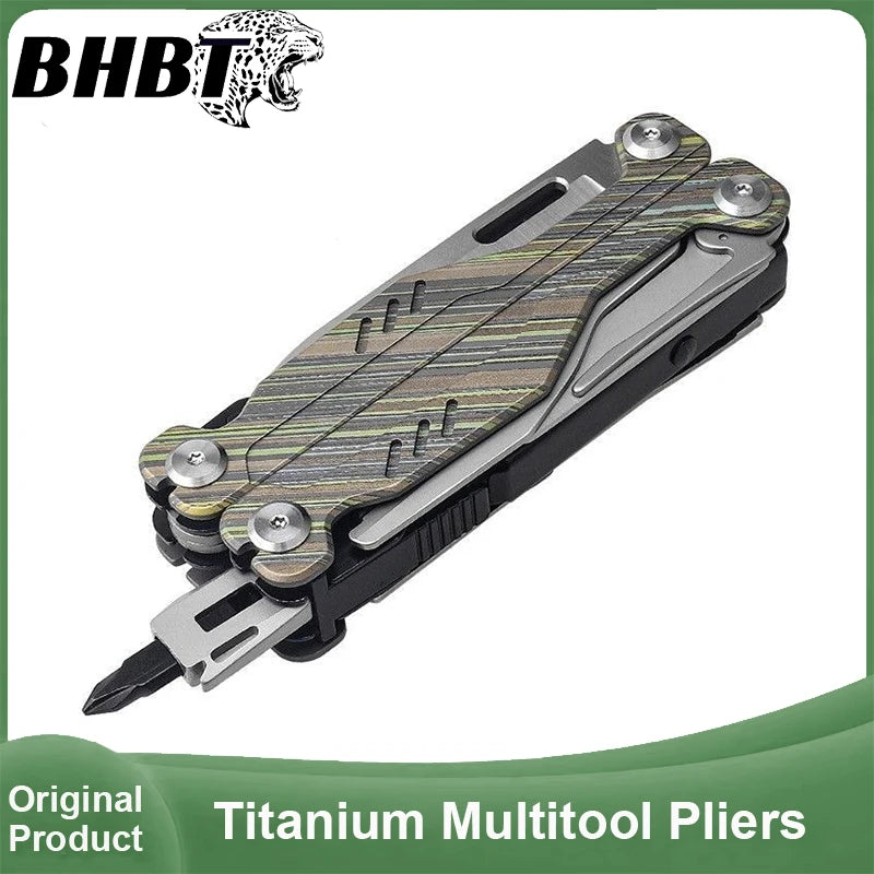 BHBT Titanium Alloy Multitool Pliers 20 In 1 EDC Outdoor Camping Survival Multi functional Tool Emergency Multi Tool