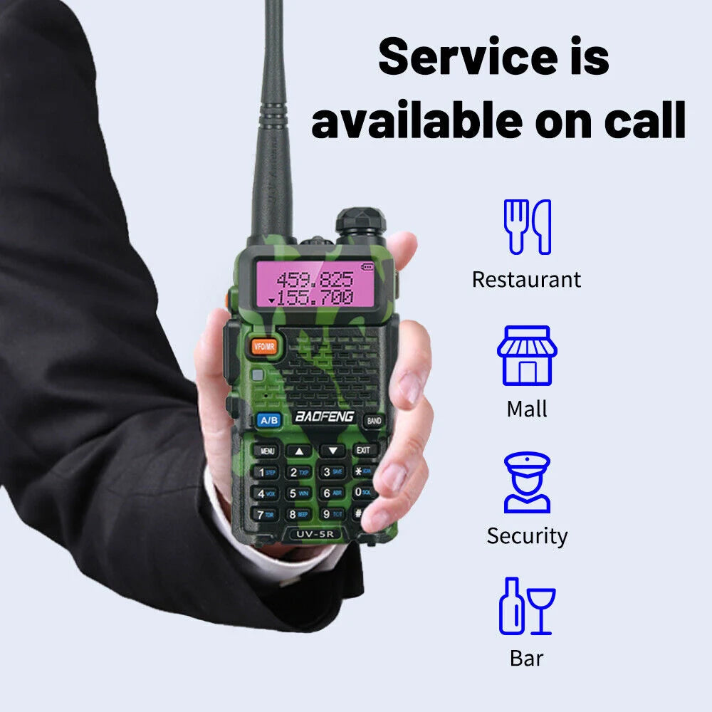 BaoFeng Green UV 5R Walkie Talkie VHF/UHF Long Range Radio For Camping Portable FM Radio Stations Transceiver Wireless Set