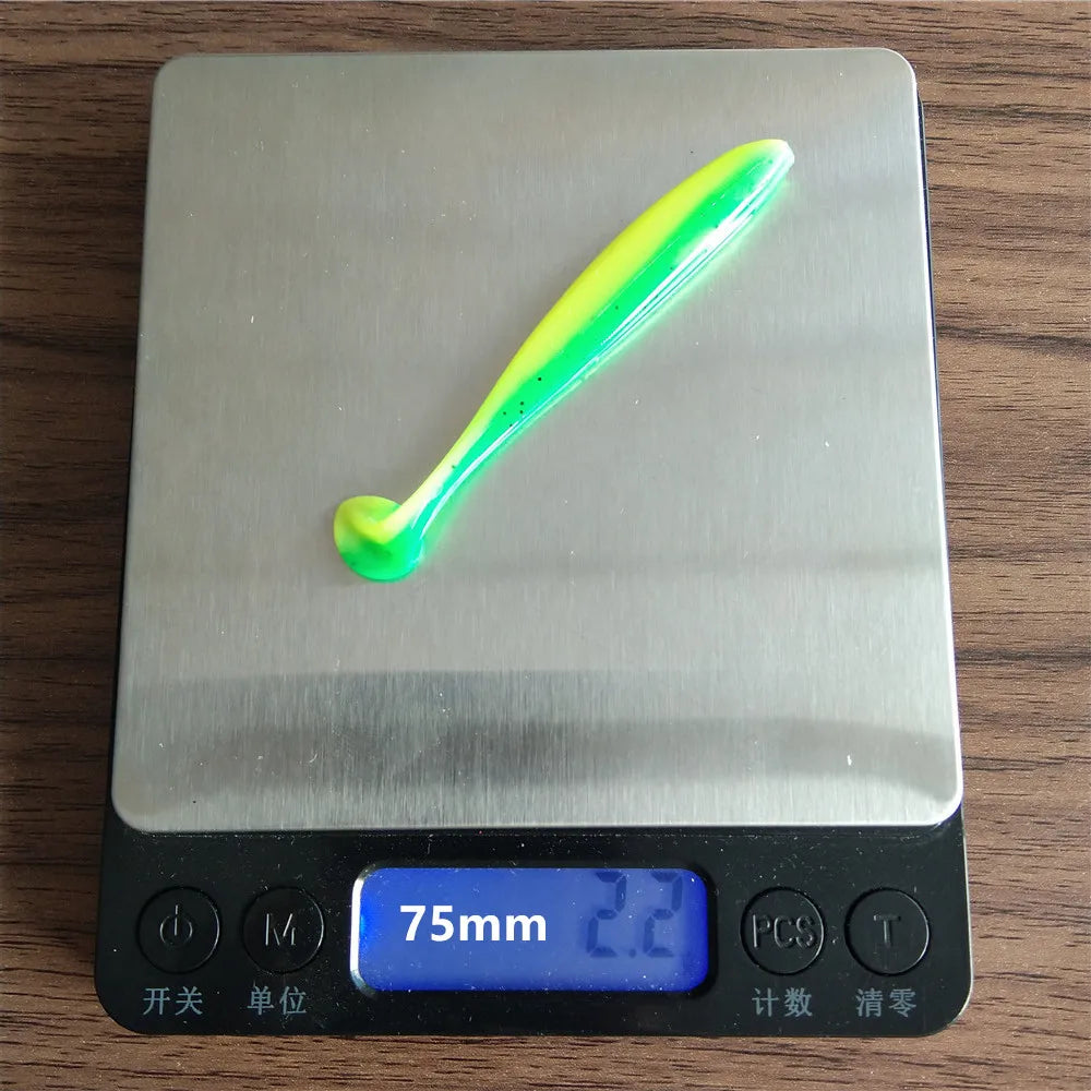 12 Bags 55mm 65mm 75mm 88mm 100mm 120mm Fishing Lures Wobblers Carp Fishing Soft Lures Silicone Artificial Double Color Baits