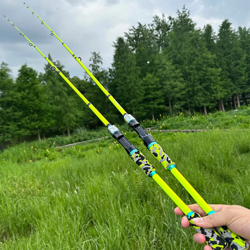 1.8m/2.1m Professional Bass Fishing Rod and Reel Combo Baitcast Reel 10kg Max Drag Carbon Travel Pole Lure Weight 3.5g-14g