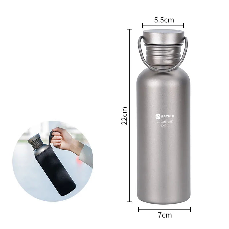 Titanium Outdoor Sport Water Bottle Camping Hiking Picnic Climbing Running Cycling Single Layer Lightweight Drinking Bottle