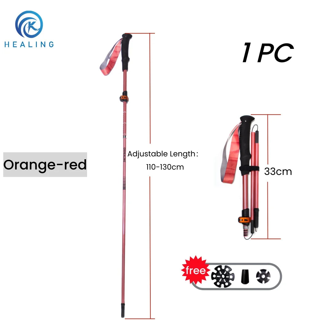 2026 New Carbon Fiber Folding Trekking Poles Ultralight Adjustable Length Quick Lock Walking Sticks for Hiking Camping Travel