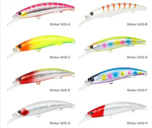 Tsurinoya 8pcs 90mm 37g Sinking Minnow Artificial Baits Long Casting Fishing Lures Goods Jerkbait Freshwater Stream Saltwater