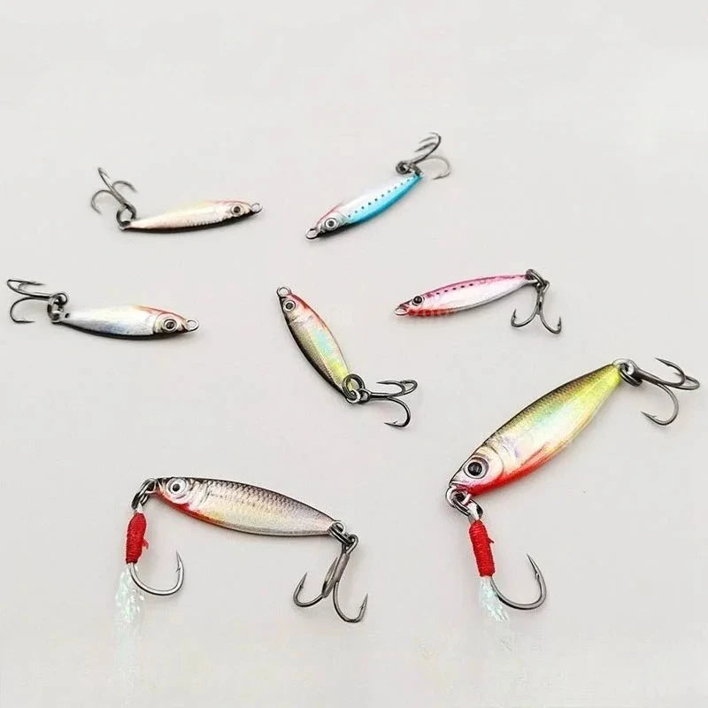 1.5/3/5g Mini Iron Plate Bait 3D Micro Sized VIB Lure Metal Cast Jig Spoon Pesca Fish Micro Sequin Fishing Lures Artificial Bait