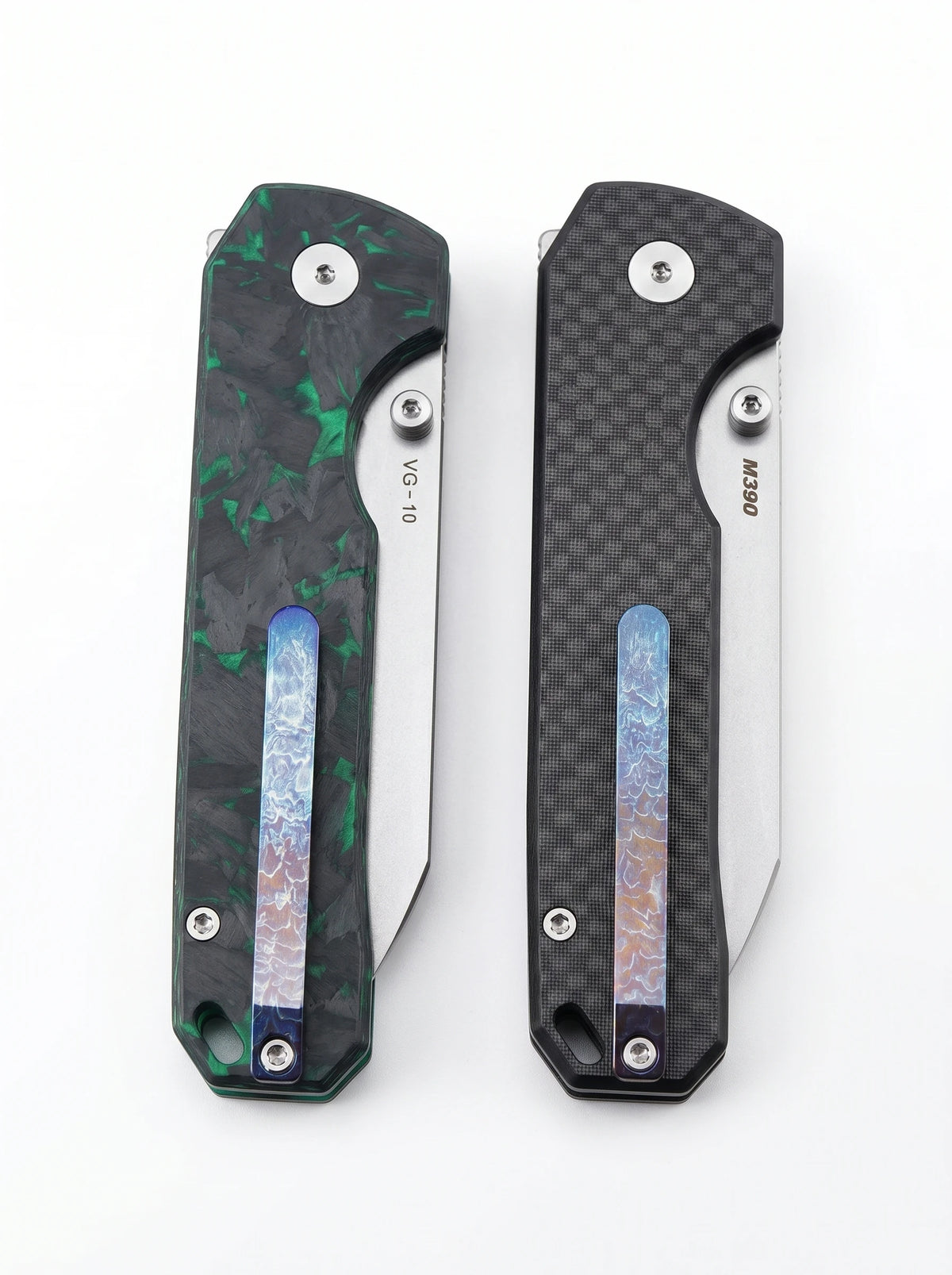 Vexo Outdoor Folding Knife Vg10/M390 Steel Carbon Fiber Handle Glow-In-The-Dark Edc Tool Pocket Knife Camping