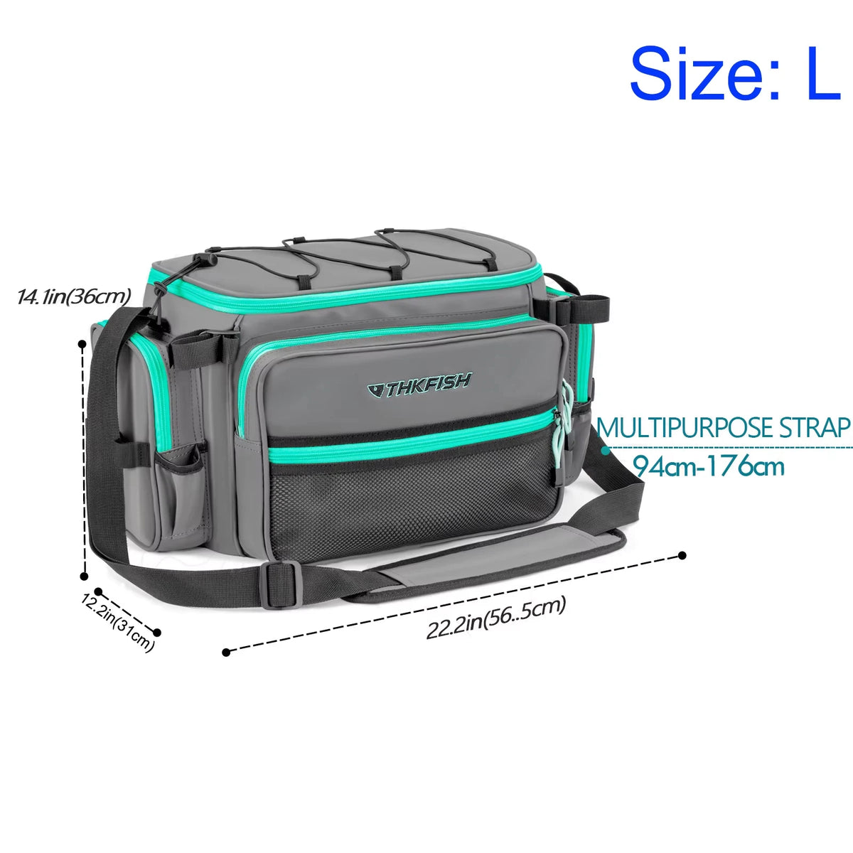 THKFISH Waterproof Fishing Sling Bags Large-Capacity One Shoulder Waist Bag Multipurpose Fishing Rod Box Tackle Storage Suitcase