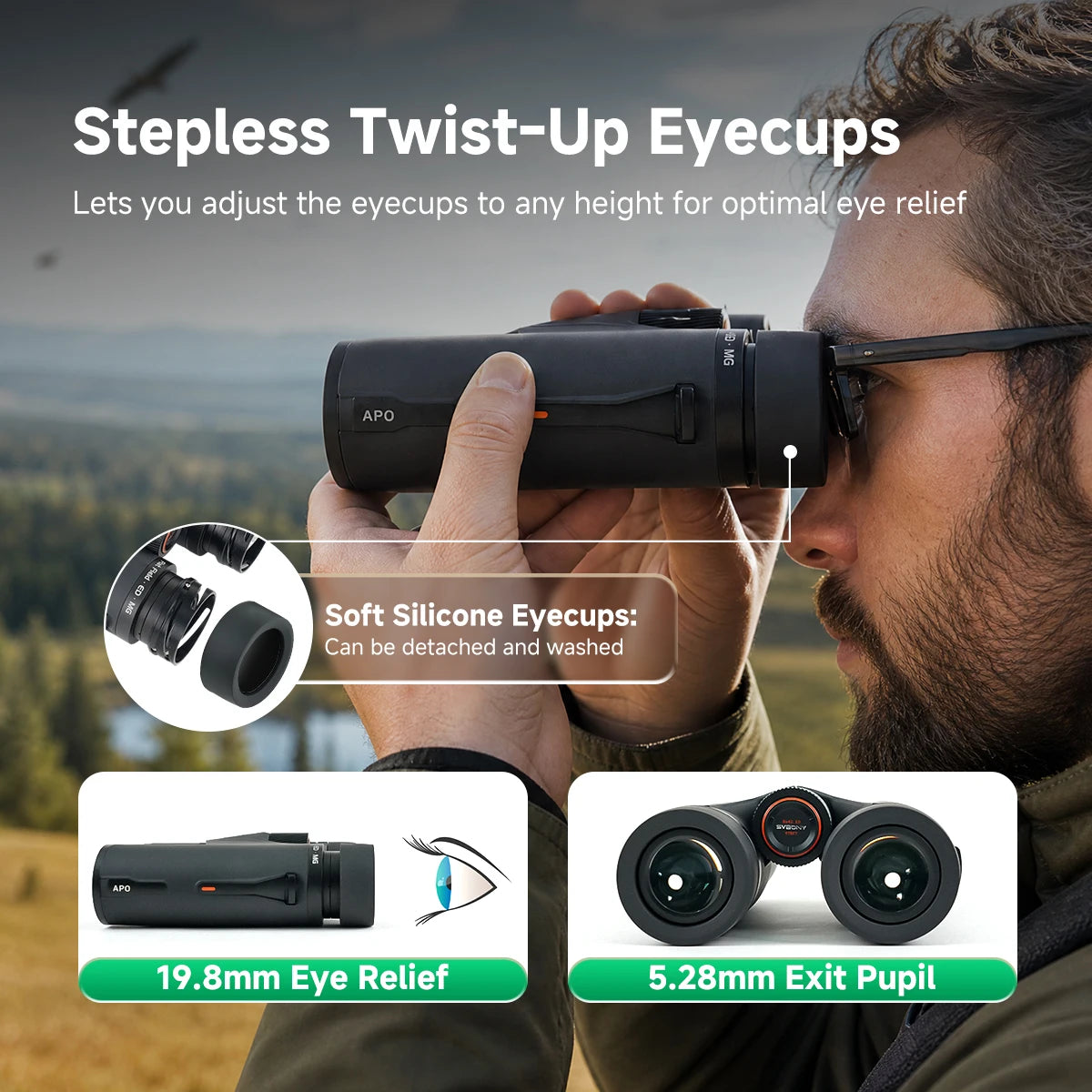 Svbony SA207PRO 8x42 ED APO Binoculars Flat Field Ultra Wide-angle Magnesium Alloy Body BaK4 FBMC IPX7 for Bird Watching Camping