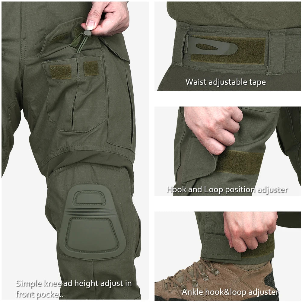 KRYDEX Camouflage G3 Combat Uniform Hunting Outdoor Tactical Gen3 Shirt & Pants Suit Kit Ranger Green Camo Black Clothing