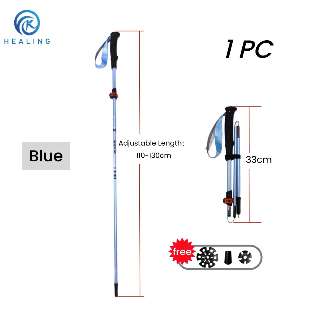 2026 New Carbon Fiber Folding Trekking Poles Ultralight Adjustable Length Quick Lock Walking Sticks for Hiking Camping Travel