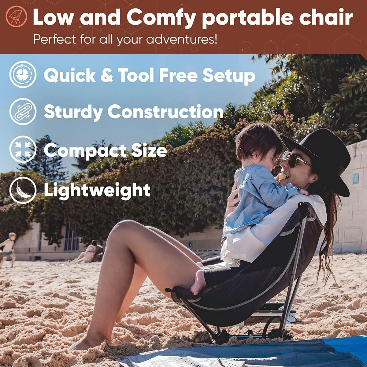 WESTTUNE Ultralight Outdoor Camping Chair 780g Lightweight Aluminum Alloy Beach Chair Mesh Chair for Backpacking Hiking Travel