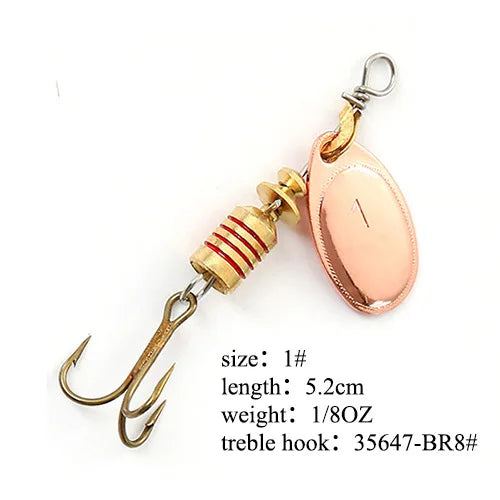 Spinner Bait Fishing Lure 3.9g 4.6g 7.4g 10.8g 15g Rotating Spinners Spoon Lures Pike Metal With Treble Hooks Fishing Goods