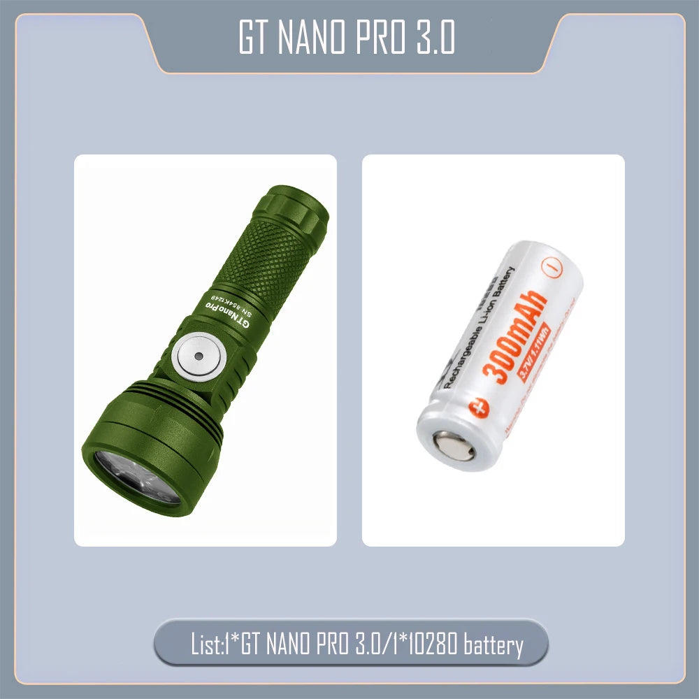 Outdoor Fishing Lighting Camping Lantern EDC LED Flashlights 1600LM Type C Rechargeable Lamp Self Defense Torch GT NANO PRO 3.0