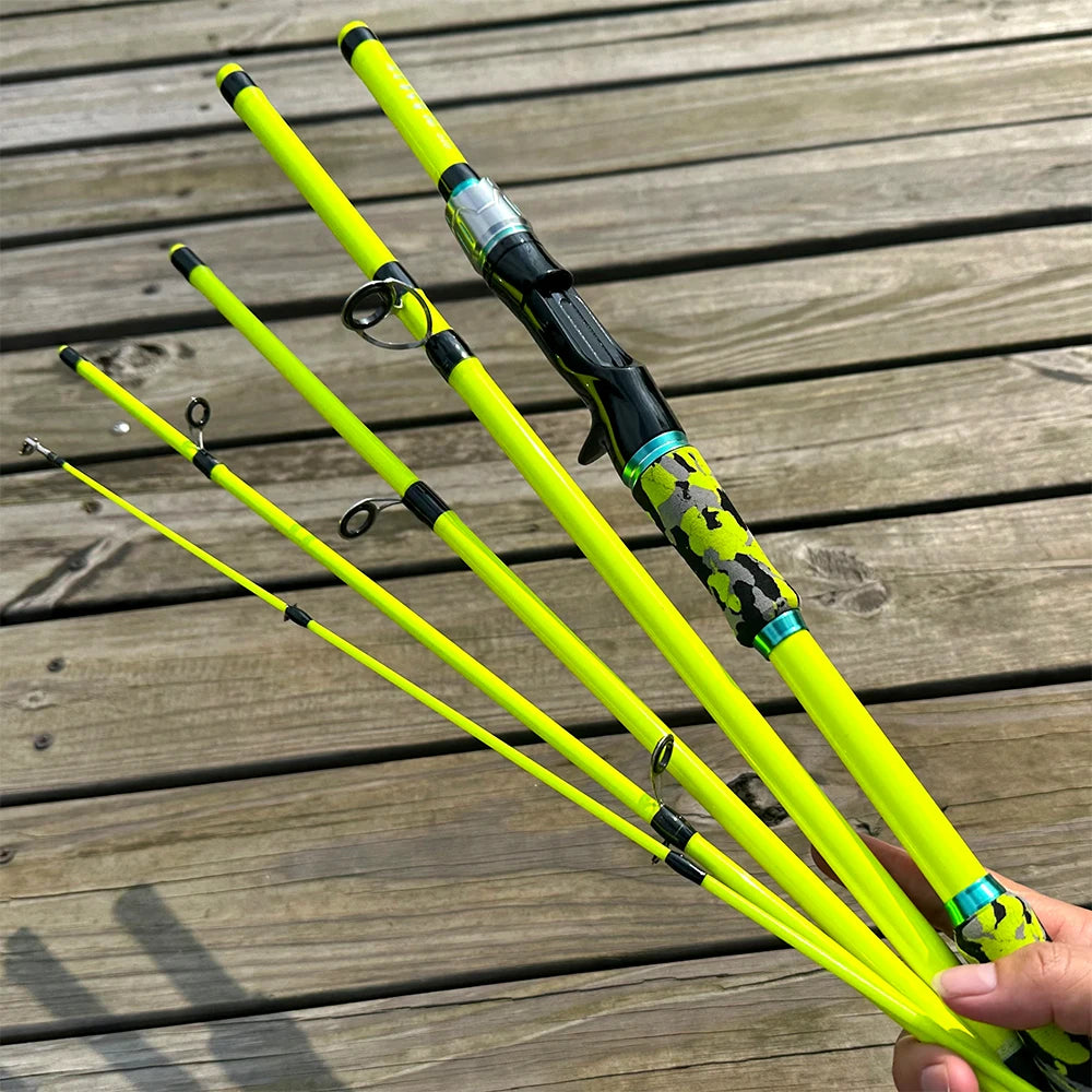 1.8m/2.1m Professional Bass Fishing Rod and Reel Combo Baitcast Reel 10kg Max Drag Carbon Travel Pole Lure Weight 3.5g-14g