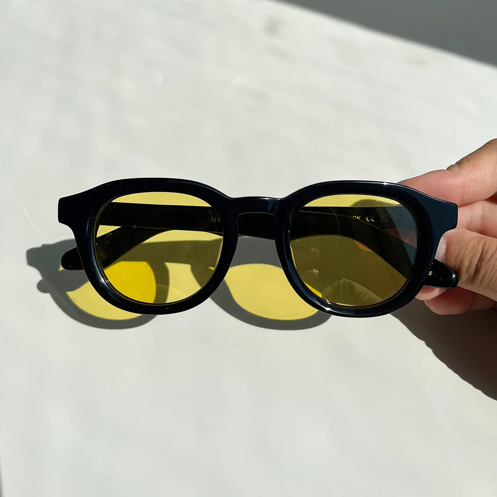 Lemtosh DAHVEN Vintage Sunglasses Women Eyewear Acetate Vintage Oval Sunglasses Polarized Men's Sunglasses Dropshipping