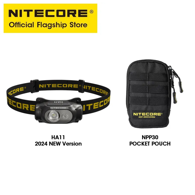 NITECORE HA11 2024 AA Headlamp 240 Lumens 38g for Night Running Camping Fishing Compatible Alkaline AA Batteries 14500 Battery