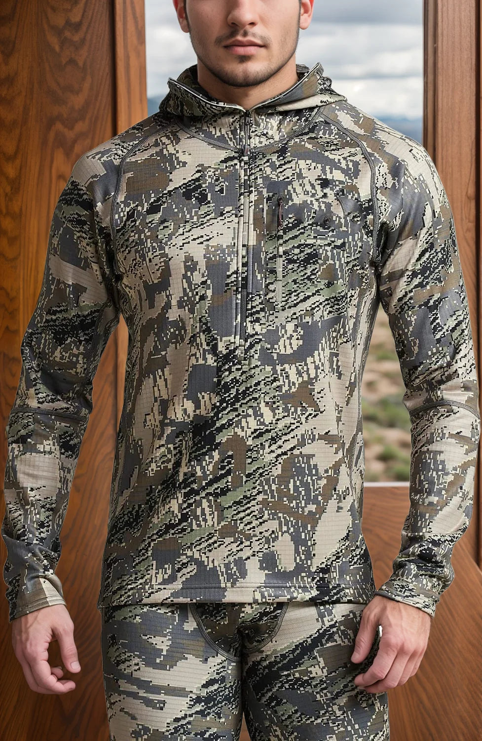 High Quality Heavyweight Camouflage Hoodie 3M Additive Fast Drying Anti-Microbial Adventure Wear Sweatshirt for Outdoor Hunting