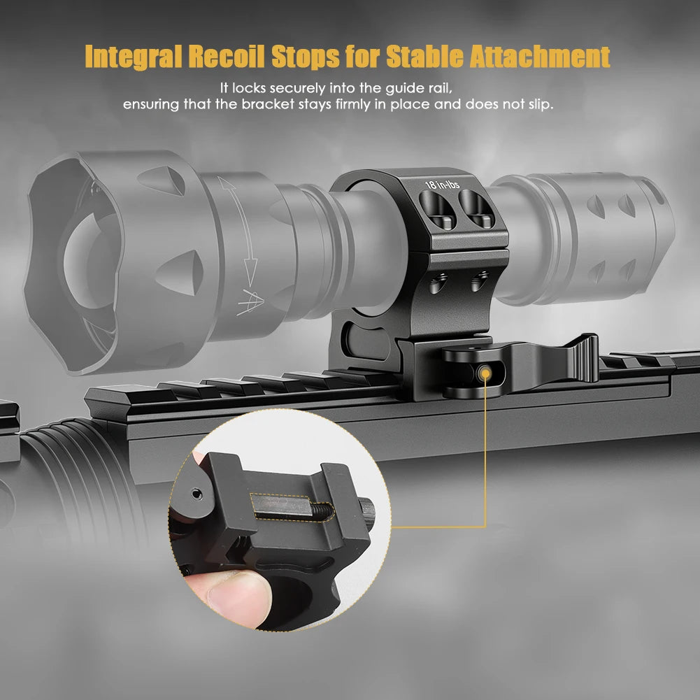 UniqueFire Quick Release Hunting Scope Mount Ring for Dia 30mm Tactical Scope Flashlight 20mm Picatinny Rail Mount Accessories