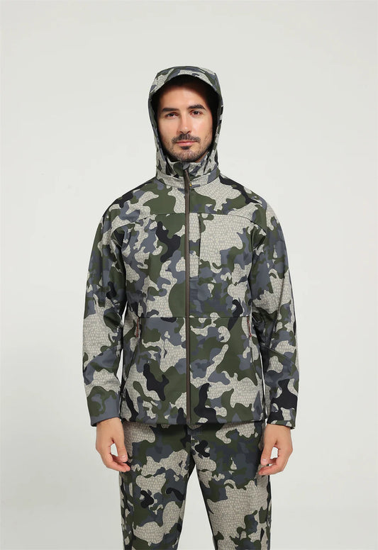 Ainfad Men's Jetstream 3-in-1 Fleece Lightweight Hunting Jacket Breathable Windproof Waterproof Outdoor Casual Coat