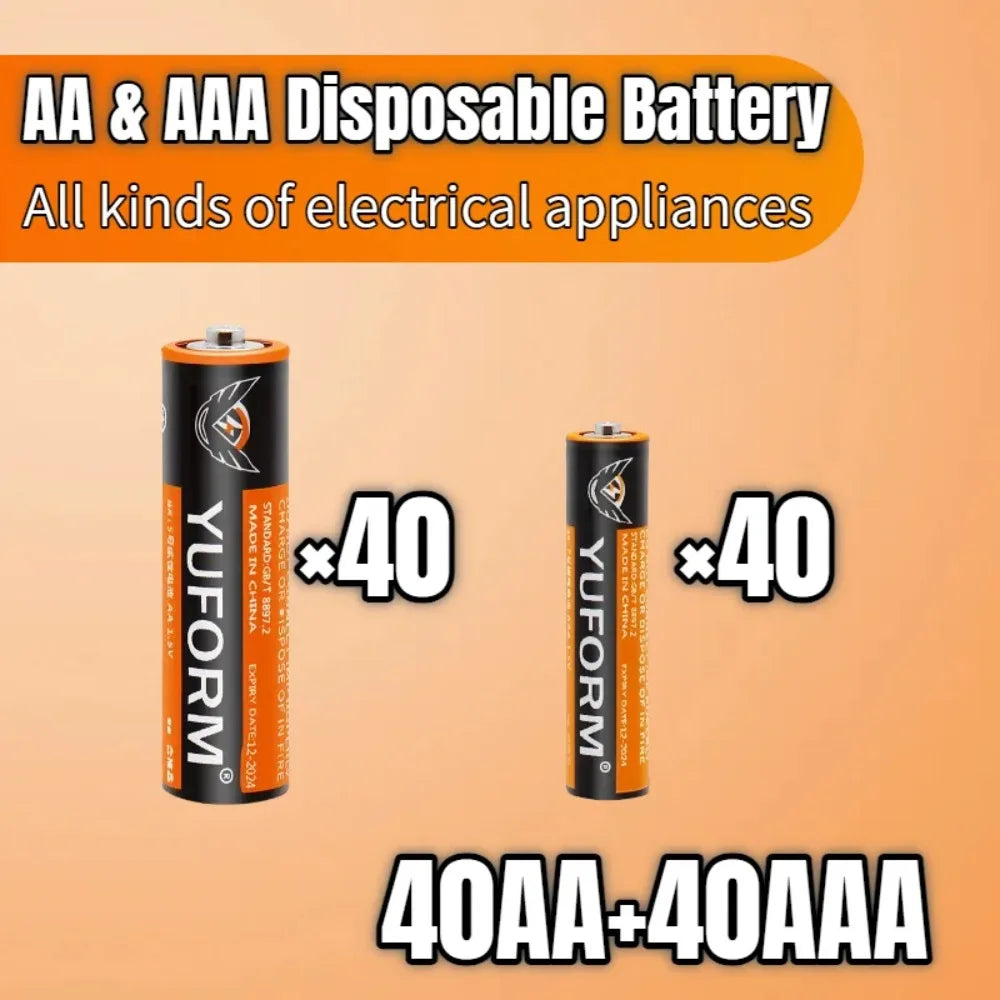 1.5V AA AAA Alkaline Batteries Super Long Lasting Power for Flashlights, Toys, Cameras & High-Drain Electronics