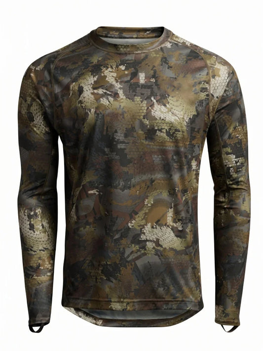 Long Sleeve Hunting Fishing Pullover, Polyester Camouflage, Anti-bacterial, Quick Dry, Sweat, High-grade, Autumn